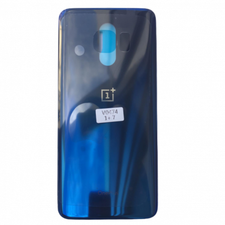 Vitre arrière OnePlus 7 Bleu - Avec logo + Adhesif
