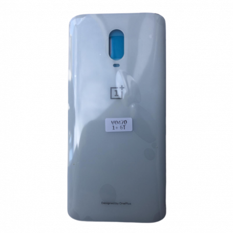 Vitre arrière OnePlus 6T Blanc - Avec logo + Adhesif