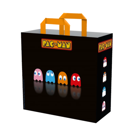 Sac Cabas Shopping Cousus Pac-Man - Noir