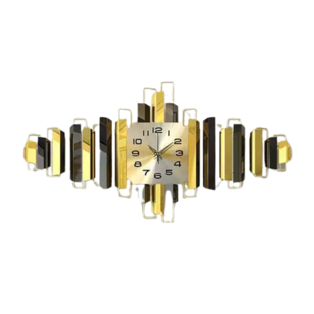Horloge Murale LED - 95x45 cm - Doré
