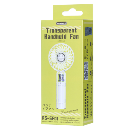 Remax RS-SF01 1200mAh Portable Fan - 3 Speed ​​Modes - Transparent