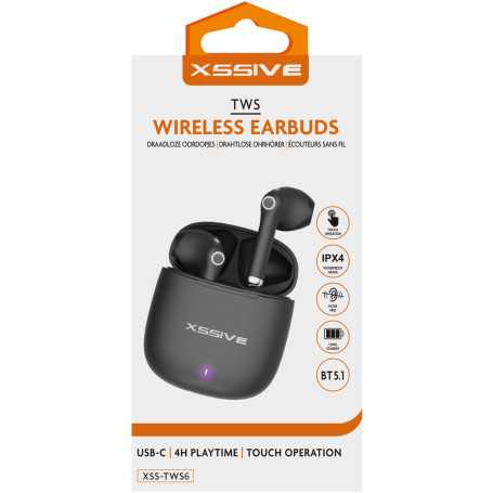 Écouteurs Bluetooth + boîtier de chargement  XSSIVE XSS-TWS6B - Noir
