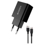 Chargeur Rapide USB 18W + Câble USB/USB-C XSSIVE XSS-AC61B2IN1