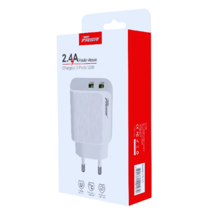 Chargeur Complet 2.4A 2*USB Avec Cable Micro FASR FS-C4