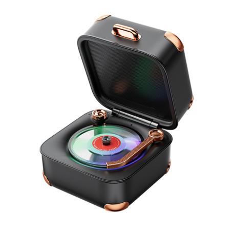 Enceinte Portable Bluetooth 1200 mAh REMAX Treasure Box RB-M71 - design rétro - son stéréo 360° - Noir