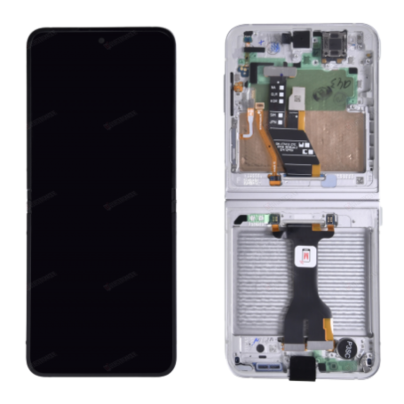 Samsung Galaxy Z Flip 6 (F741) White Inner Screen + Chassis (Service Pack) - GH82-35013F