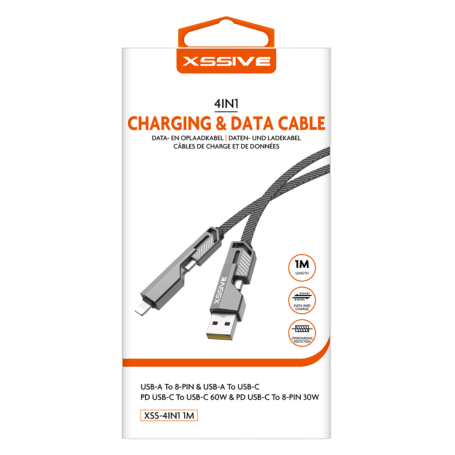 XSSIVE Braided 4in1 USB Cable 1m XSS-4IN11M