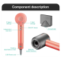 Sèche-Cheveux Pliable VGR Moteur BLDC Double Tension Salon Ionique V440 Rouge