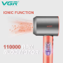 Sèche-Cheveux Pliable VGR Moteur BLDC Double Tension Salon Ionique V440 Rouge