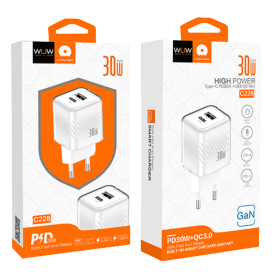 Charger, Power Adapter - WUW GaN C228 USB & Type-C 30W Charger, wholesale price