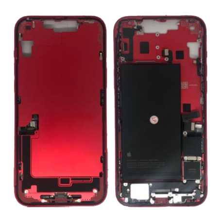 Rear Frame iPhone 14 Plus Without Back Glass With Battery Red  (Original Disassembled)-Grade B