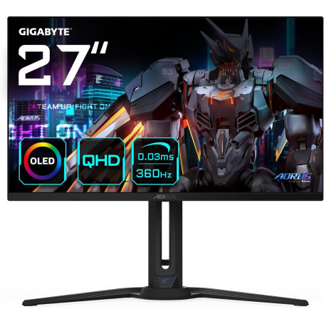 Gigabyte AORUS FO27Q3 27" OLED Gaming Monitor – QHD (2560 x 1440), 360Hz, 0.03ms, FreeSync Premium Pro, DisplayHDR True Black 400