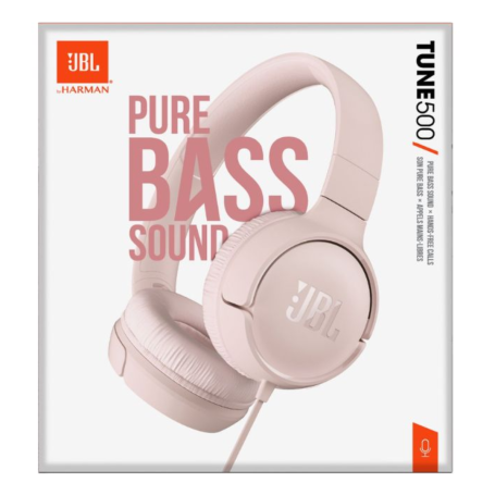 Headphones, Audio Gear - JBL Tune 500 Wired Headphones - JBL T500 PINK - Pink, wholesale price
