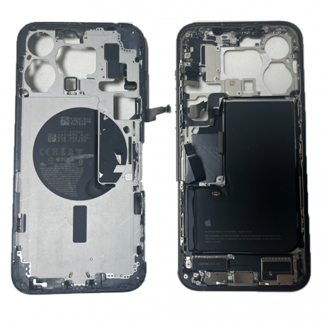 Chassis iPhone 15 Pro Max sans Vitre Arrière avec Batterie Titane Blanc eSIM US (Origine Demonté) Grade AB