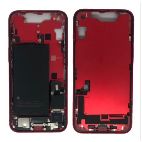 Chassis iPhone 14 Rouge eSIM sans Vitre Arrière avec Batterie (Origine Demonté) - Grade AB