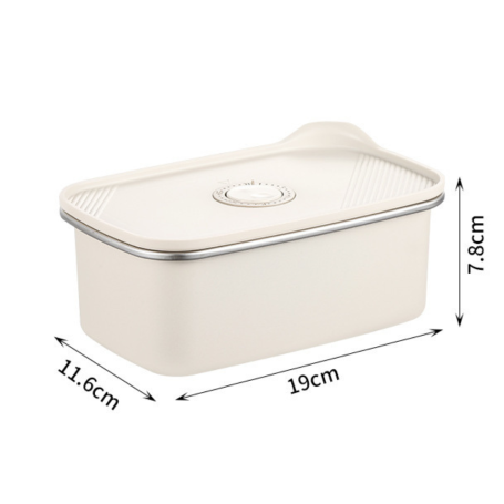 Boîte à lunch scellée de grande capacité en acier inoxydable 304 allant au micro-ondes- Blanc crème