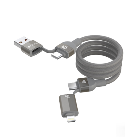 Cable Devia Ultra 2 60W 1.2M 4-in-1 Multi-Function Woven Magnetic - Titanium
