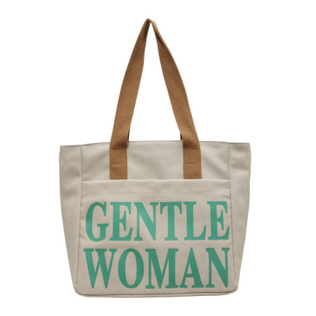 Canvas shoulder bag 33*41*12cm - Grey Green