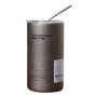 Bouteille d'eau en acier inoxydable isotherme avec paille en acier inoxydable 600ML - Gris