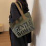 Canvas shoulder bag 33*41*12cm - Army green