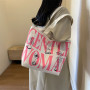 Canvas shoulder bag 33*44*13cm - Pink