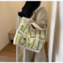Canvas shoulder bag 33*44*13cm - Light green
