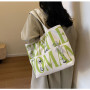 Canvas shoulder bag 33*44*13cm - Light green