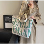 Canvas shoulder bag 33*44*13cm - Dark green