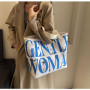 Canvas shoulder bag 33*44*13cm - Blue