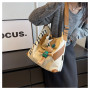 Canvas shoulder bag 41*34*11cm - Khaki