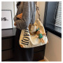 Canvas shoulder bag 41*34*11cm - Khaki