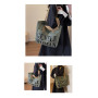 Canvas shoulder bag 33*41*12cm - Army green