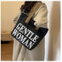Canvas Shoulder Bag 33*41*12cm - Black White