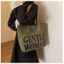 Canvas shoulder bag 33*41*12cm - Army green