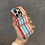 Irregular Rainbow Stripes Silicone Protective Case for iPhone