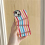 Irregular Rainbow Stripes Silicone Protective Case for iPhone