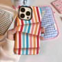 Irregular Rainbow Stripes Silicone Protective Case for iPhone