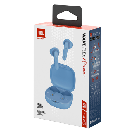 Écouteurs Bluetooth JBL Wave Flex TWS - JBLWFLEXBLU - Bleu
