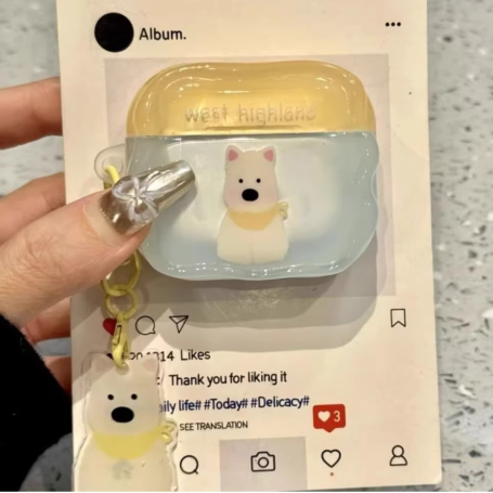 Transparent Protective AirPods Case - Cartoon Animals