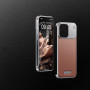 Shockproof Magnetic Aluminum and Leather Case with Built-in Perfume - Brown
