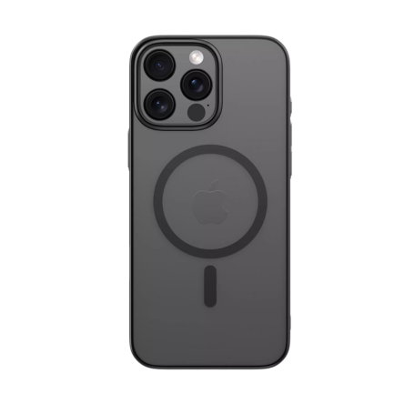 Coque en Silicone avec MagSafe iPhone 16 Pro Max Transparente (Devia) Noir