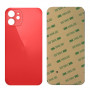 Vitre arrière iPhone 12 Rouge (Grand trou) Avec Logo