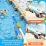 Powerful Electric Water Gun 1000ml - With Light Effects + Waterproof Bag + Safety Glasses - Grey White