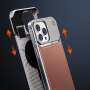 Shockproof Magnetic Aluminum and Leather Case with Built-in Perfume - Brown