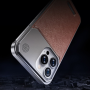 Shockproof Magnetic Aluminum and Leather Case with Built-in Perfume - Brown