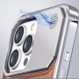 Shockproof Magnetic Aluminum and Leather Case with Built-in Perfume - Brown