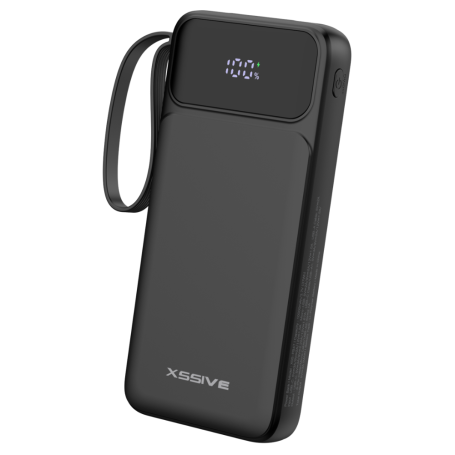 Power Bank 20000mAh XSSIVE XSS-PB48 - 4 USB-C/Lightning/USB-A/MICRO-USB Cables - Black