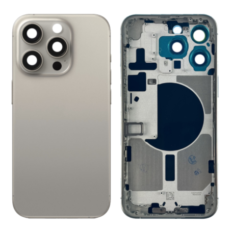 Châssis Vide iPhone 15 Pro Titane Naturel - Origine Démontré Grade AB - Achat en Ligne