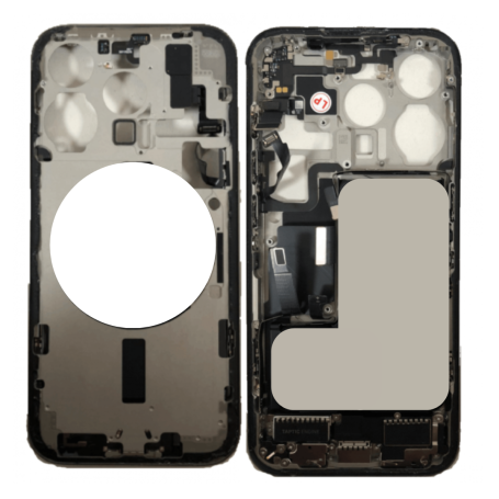 iPhone 15 Pro Black Chassis with Charging Port - Original Disassembled Grade AB Replacement