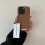 Soft iPhone Case in Brown Faux Leather Minimalist Design -@Lovely Power Have a nice day